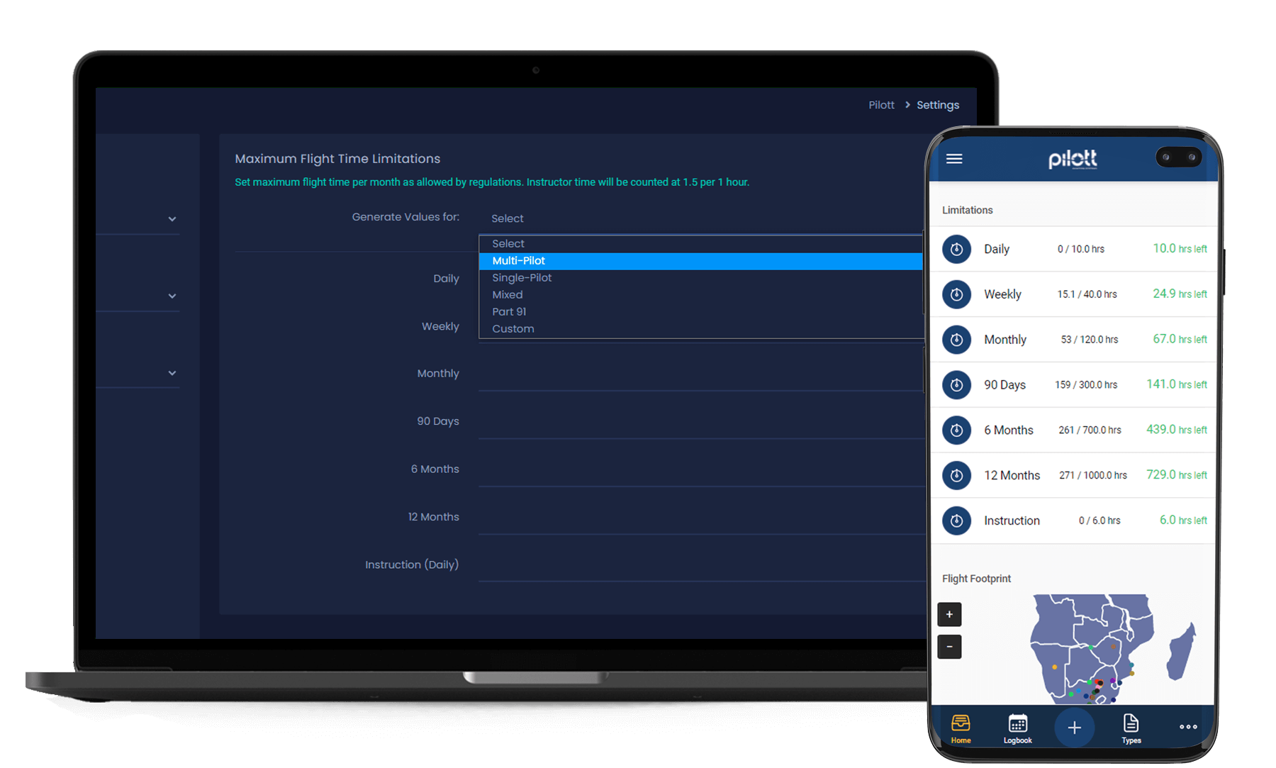 SACAA Electronic Logbook Summaries Pilott Aviation