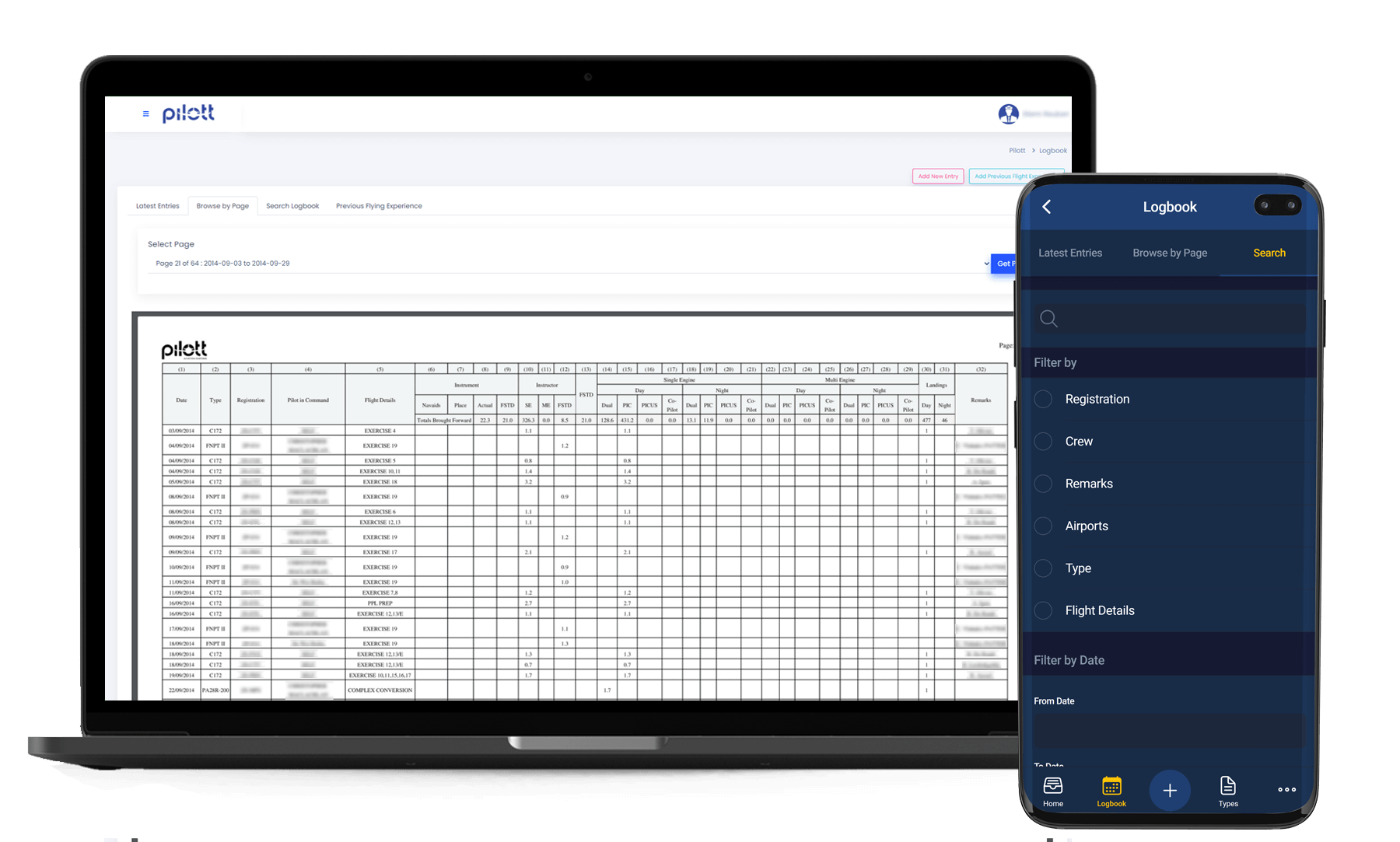 SACAA Electronic Logbook Summaries Pilott Aviation